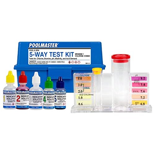 Poolmaster 22260 5-Way Swimming Pool or Spa Water Chemistry Test Kit with Case