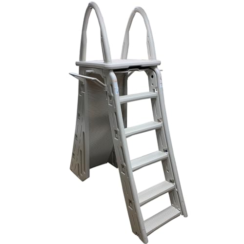 Confer Plastics 7200 Roll Guard A-Frame Safety Ladder for Above Ground Pools (48-56 inch walls)