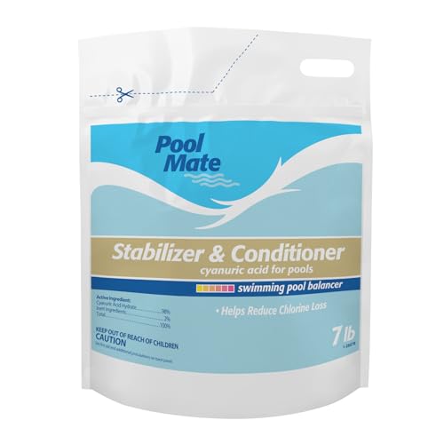 Pool Mate 7-Pounds Premium Pool Stabilizer and Conditioner, Concentrated Cyanuric Acid for Pools