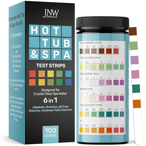 JNW Direct Hot Tub Test Strips - 6 in 1 Water Test (100 Pack)