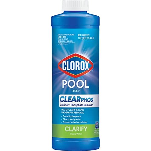 Clorox Pool & Spa Swimming Pool ClearPHOS Water Clarifier and Phosphate Remover, 1 Quart