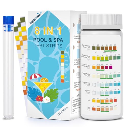 SaySummer Salt-Water Pool Test Strips 8-in-1 (125 Strips)