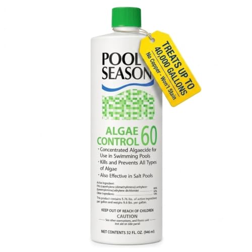Polyquat 60 Algaecide for Swimming Pools, 32 oz (Highly Concentrated, Non-Foaming)